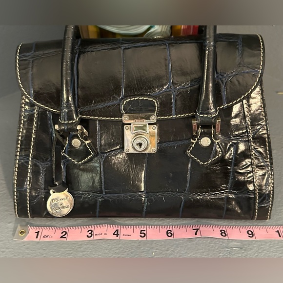RARE Vintage Dooney & Bourke Bayou Collection Mini Satchel Blue Croc VGUC - Picture 3 of 16